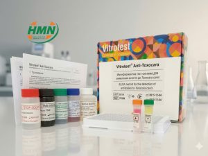 Bộ IVD xét nghiệm định tính kháng thể IgG kháng giun đũa chó Toxocara canis
