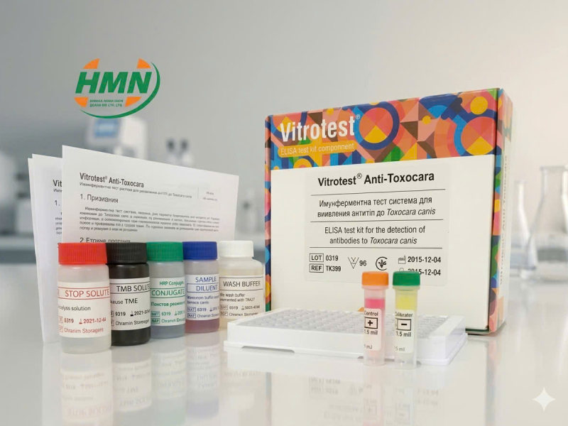 Bộ IVD xét nghiệm định tính kháng thể IgG kháng giun đũa chó Toxocara canis Bộ IVD xét nghiệm định tính kháng thể IgG kháng giun đũa chó Toxocara canis