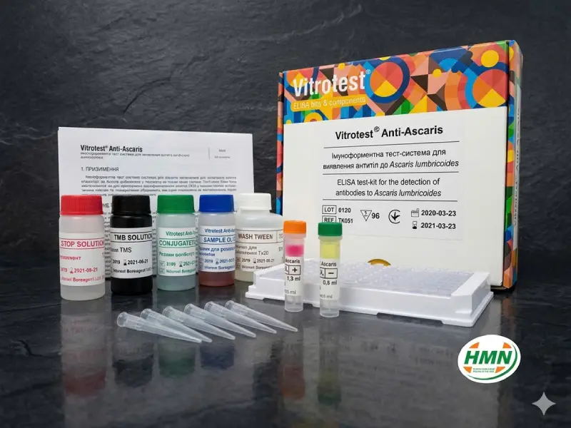 Bộ IVD xét nghiệm định tính kháng thể IgG kháng giun đũa Ascaris lumbricoides